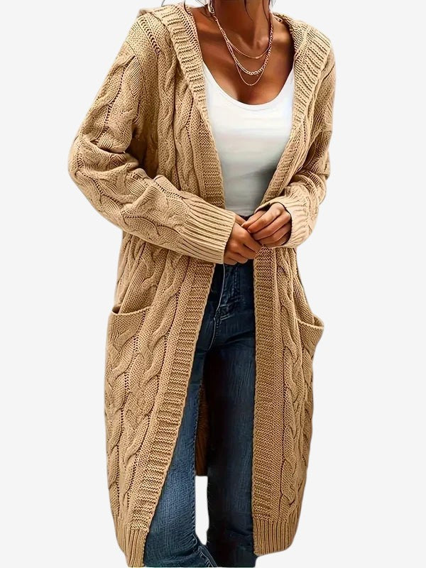 Stitchvest - Strickjacke ohne Kragen mit integrierter Tasche