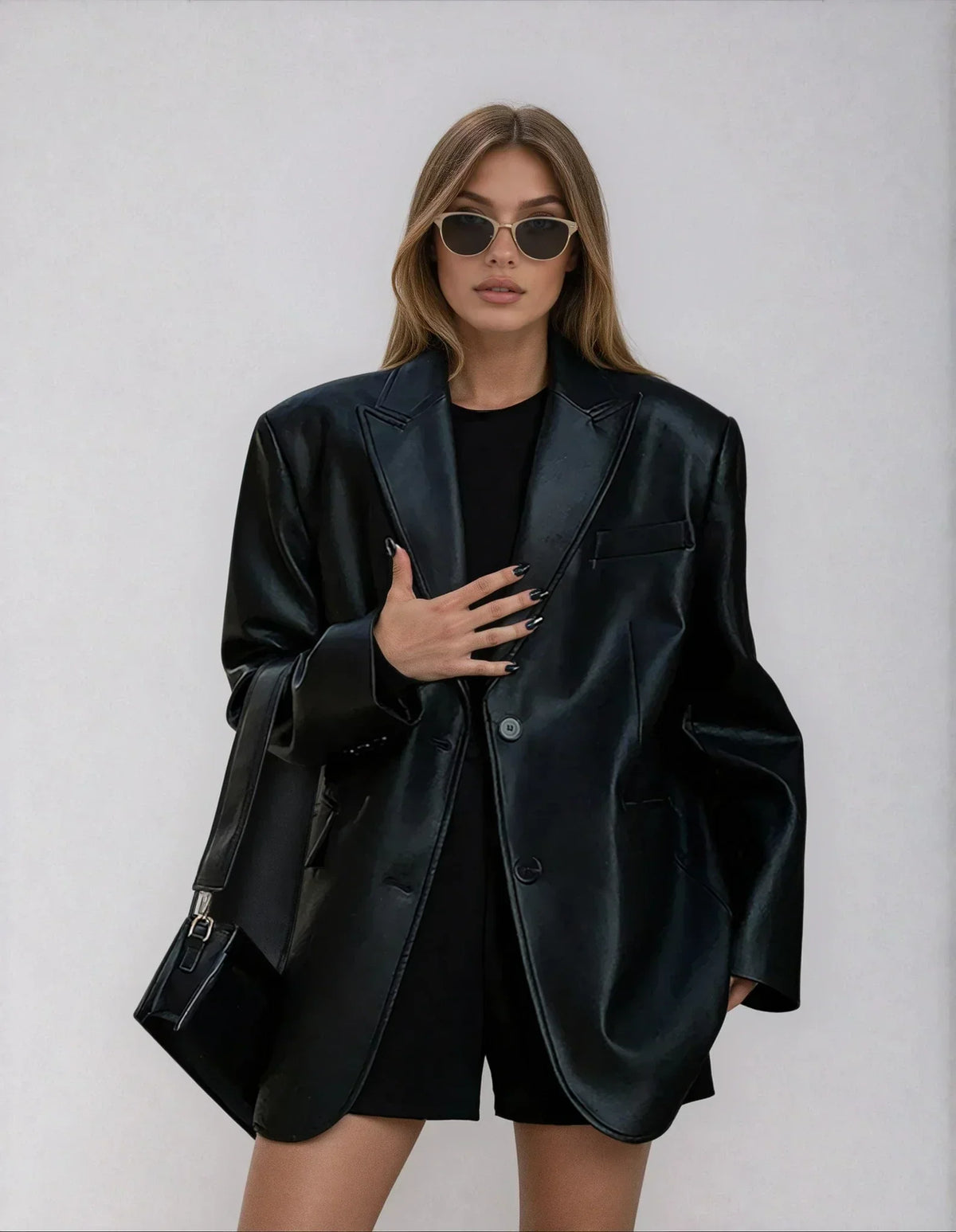 Pocketvex - Oversize Blazer für Damen mit Reverskragen und Knopfverschluss