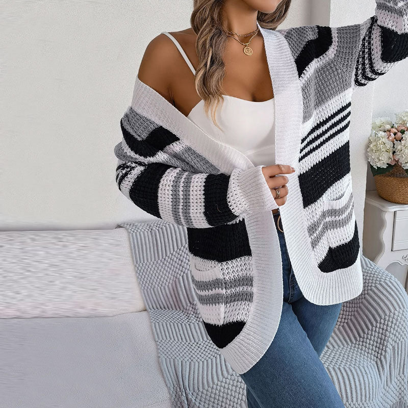 Trelina - Cardigan mit mehrfarbigem Streifenmuster