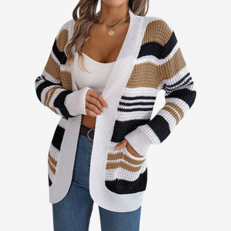 Trelina - Cardigan mit mehrfarbigem Streifenmuster