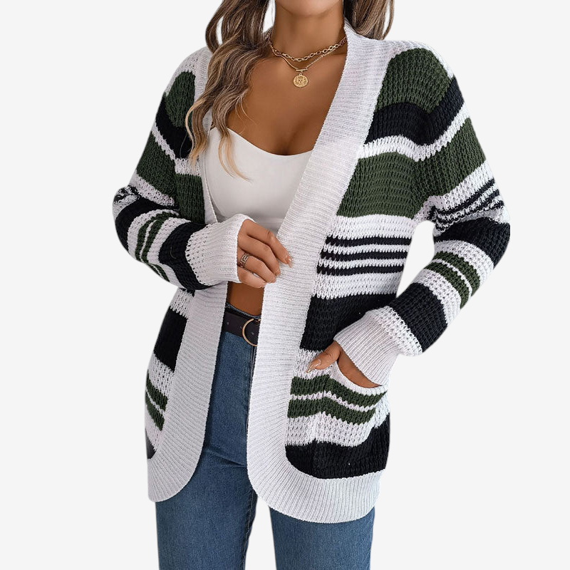 Trelina - Cardigan mit mehrfarbigem Streifenmuster