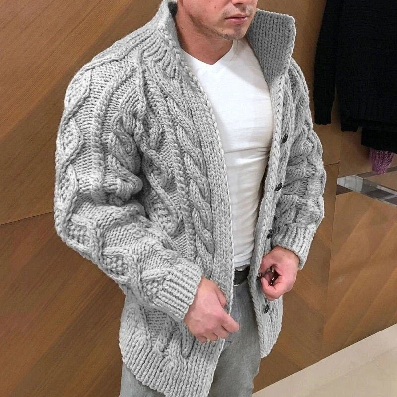 Cardwell - Cardigan für Herren mit Schalkragen und dekorativem Muster