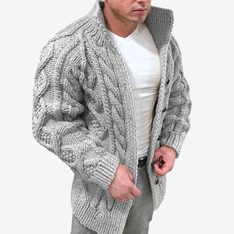 Cardwell - Cardigan für Herren mit Schalkragen und dekorativem Muster