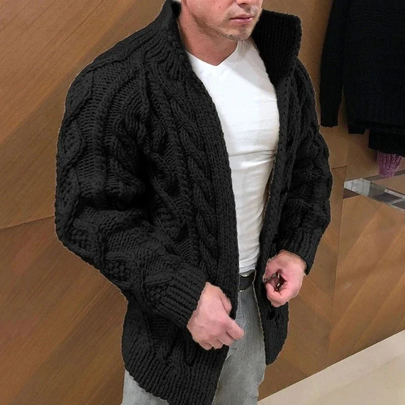 Cardwell - Cardigan für Herren mit Schalkragen und dekorativem Muster