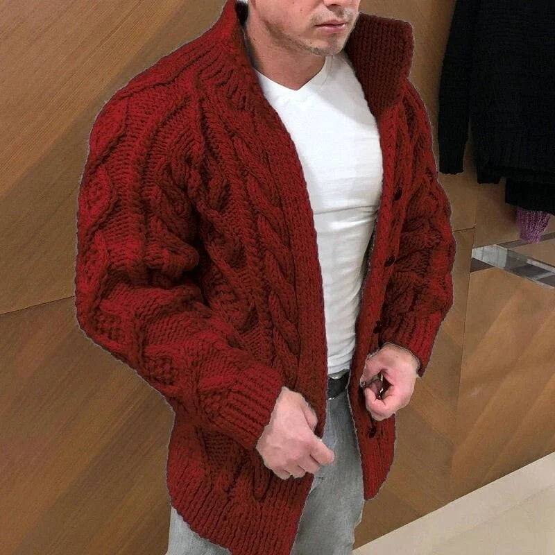 Cardwell - Cardigan für Herren mit Schalkragen und dekorativem Muster