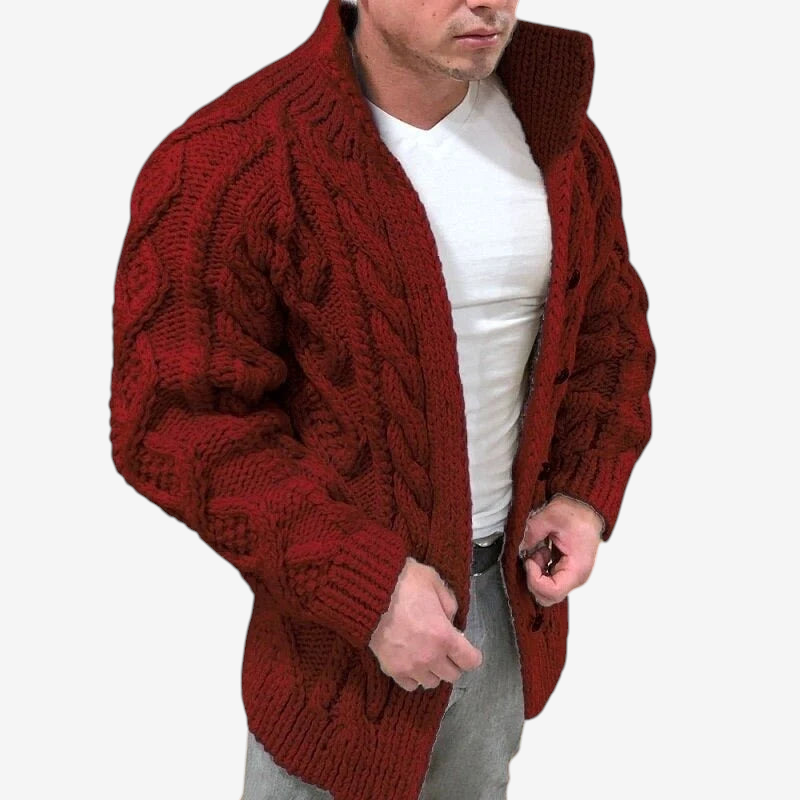 Cardwell - Cardigan für Herren mit Schalkragen und dekorativem Muster