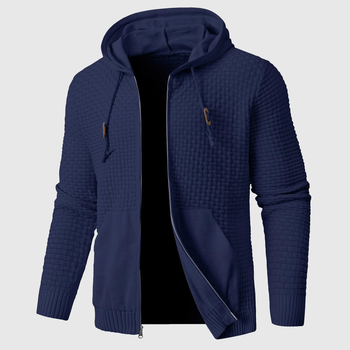 Ribmere - Herren-Sweatshirt mit Kapuze und Zopfmuster