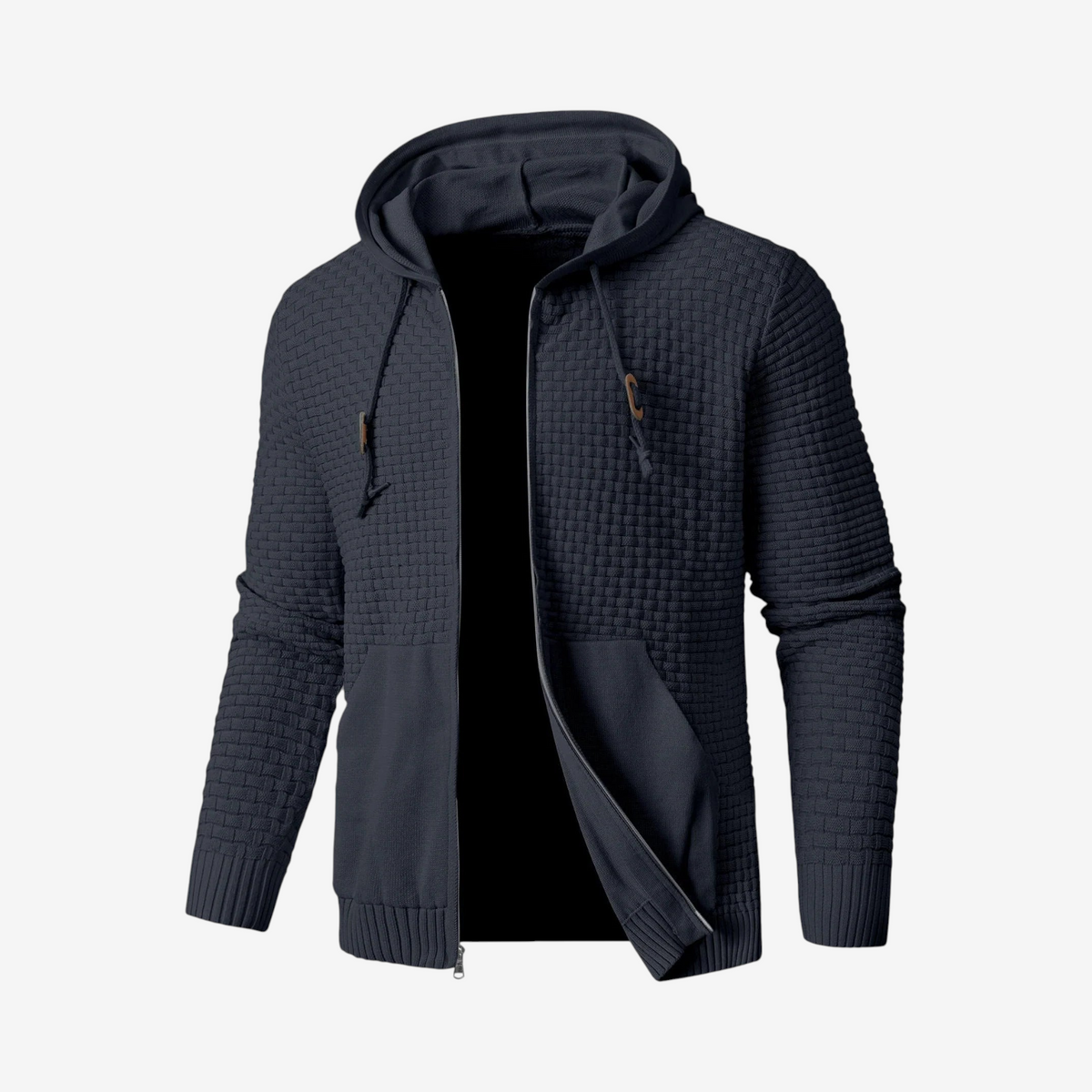 Ribmere - Herren-Sweatshirt mit Kapuze und Zopfmuster