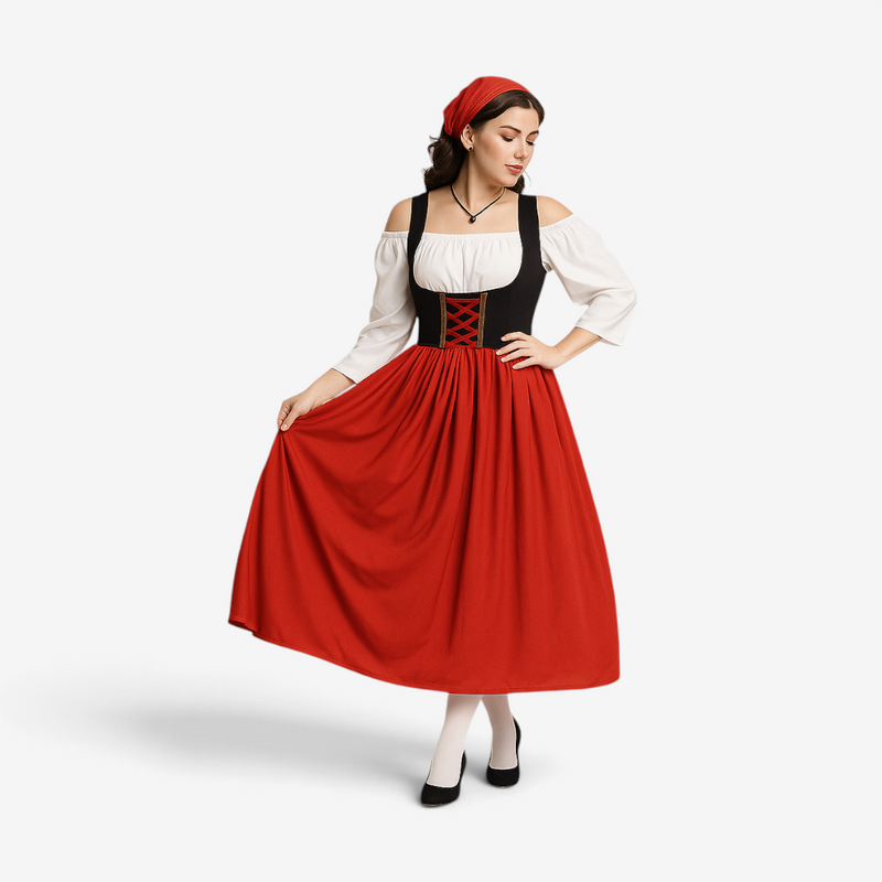 Bayerisches Damen-Dirndl mit integrierter Schürze