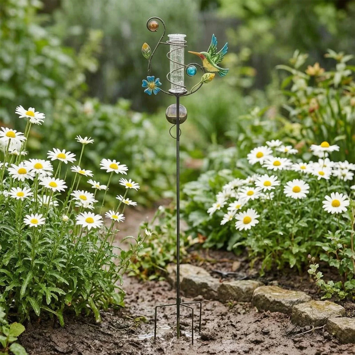 Rainspire - Solarbetriebener Garten-Regenmesser mit Spiraldesign
