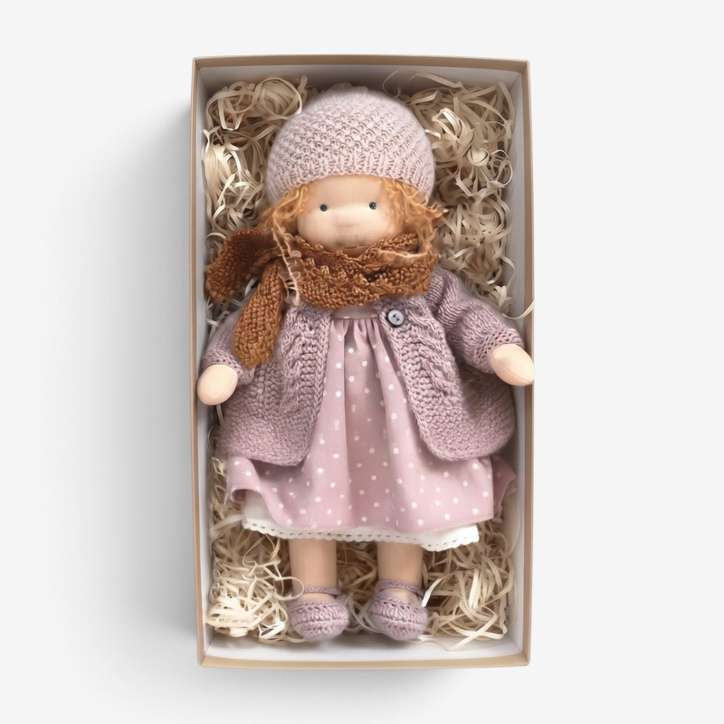 WillowDoll - Handgefertigte Waldorf-Puppe aus Baumwolle und Wolle