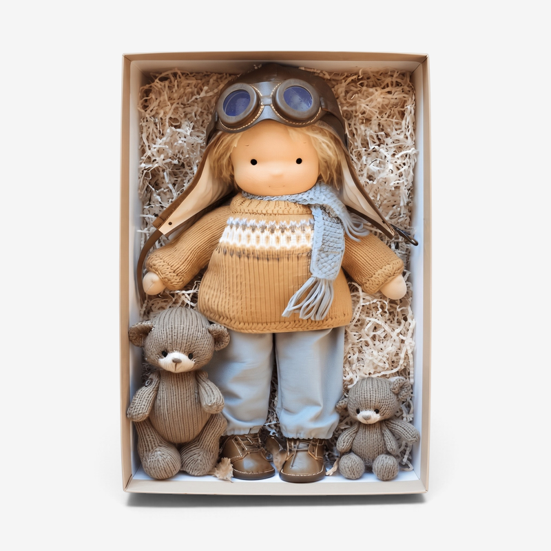WillowDoll - Handgefertigte Waldorf-Puppe aus Baumwolle und Wolle