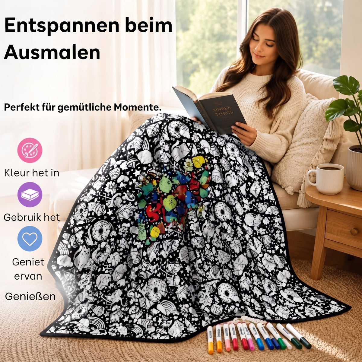 Colorcraft - Inkleurbare Decke mit Kreativen Mustern