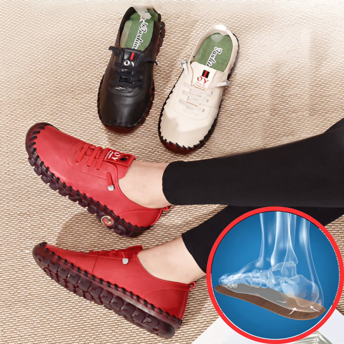 Strideva - Damen Sneaker mit verstellbarer Fußstütze