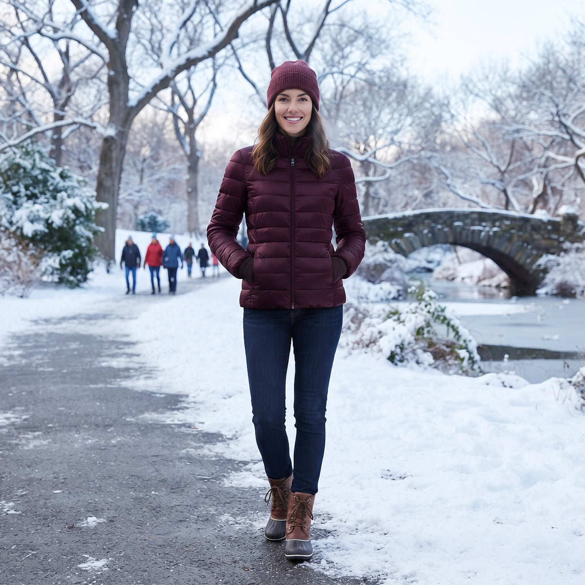 Quilzipper - Damenjacke mit Steppmuster und elastischen Bündchen