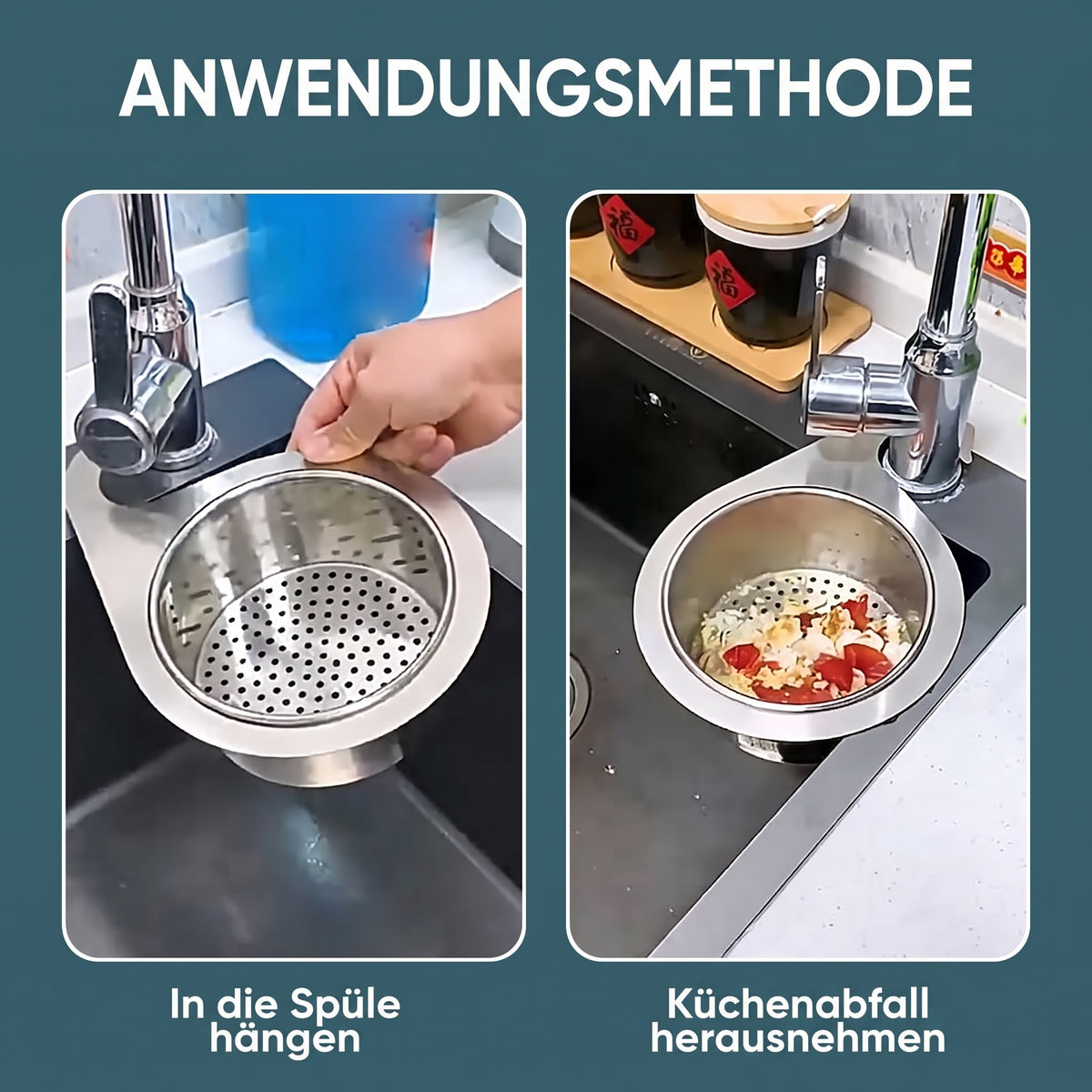 Drain - Dreieckiger Siebkorb für Küchenspülen und Ecken