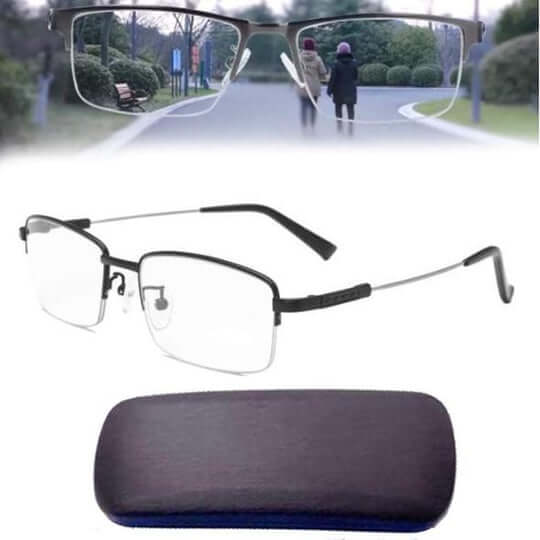 Gleitsichtbrille mit automatischer Sehfeldanpassung und Blaufilter