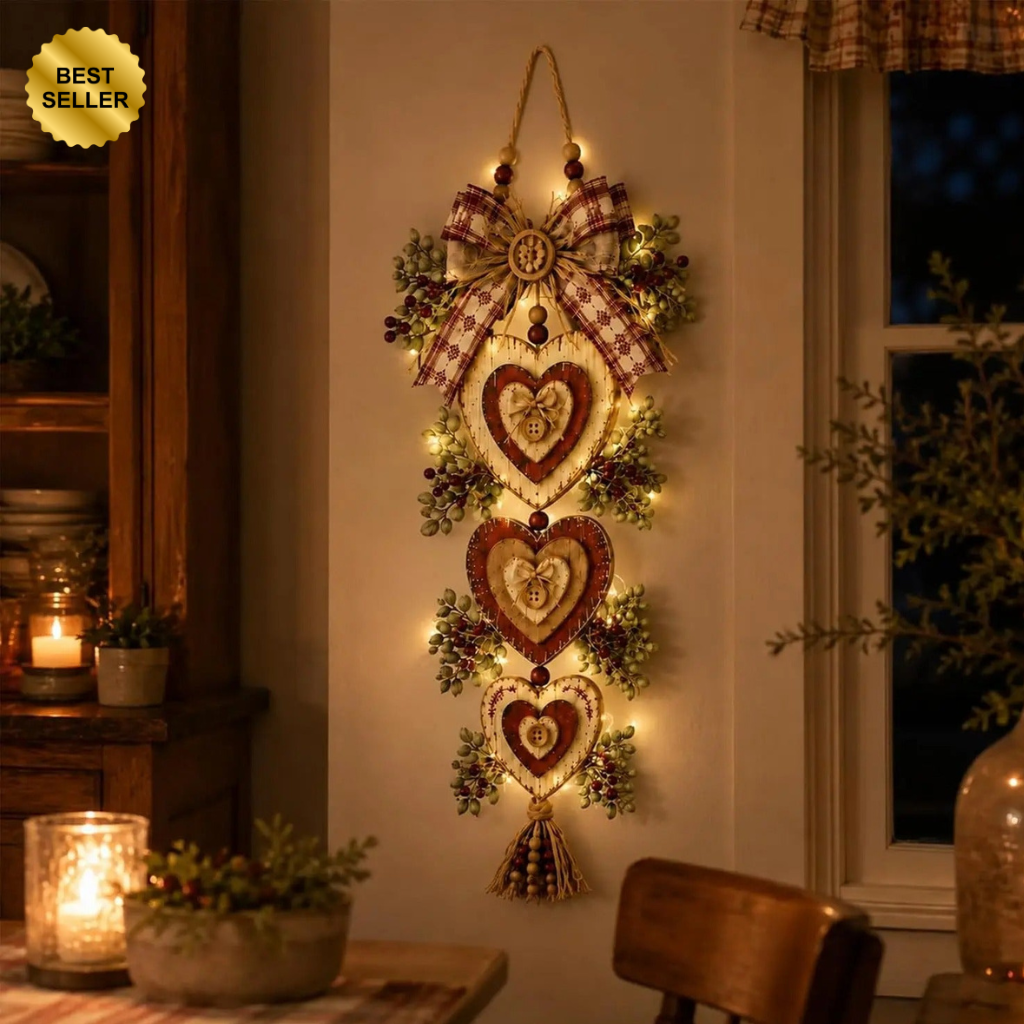 Heartglow - Vintage Hängedekoration mit Herzdesign und LED-Licht