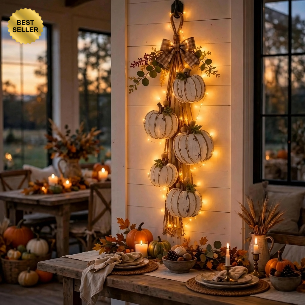 Hallowreath - LED-Kürbiskranz für die Halloween-Dekoration