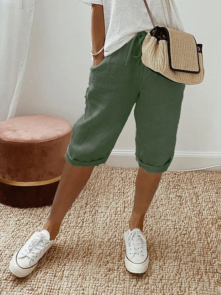 Airy - Damen-Sommershorts mit elastischem Bund und Taschen