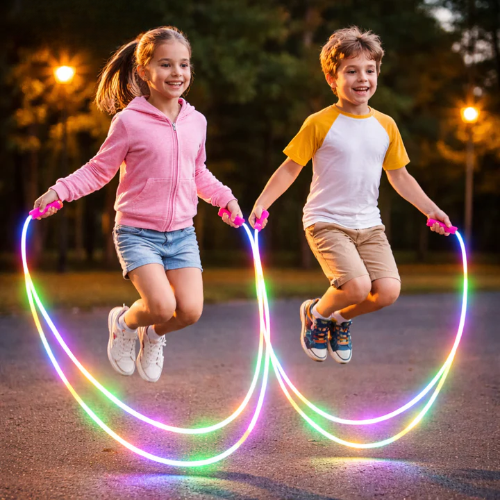 Leuchtendes Springseil für Kinder | Leuchtender Bewegungseffekt | Verstellbares Design | GlowRope