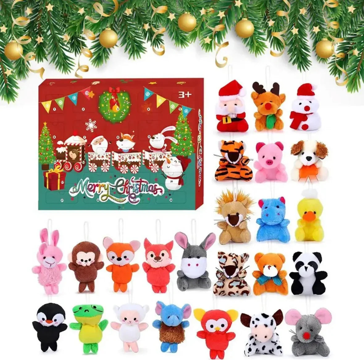 Plüschtier-Adventskalender mit 24 Mini-Teddys zum Aufhängen