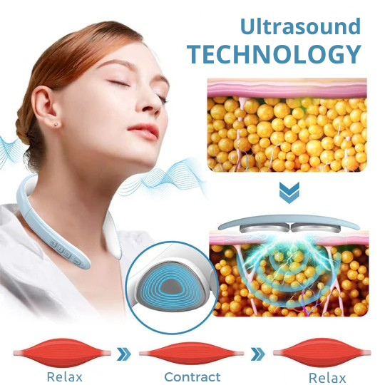 Nackenmassagegerät | Ultraschall Lymphdrainage | Kabellos Massagehilfe | Vitalize