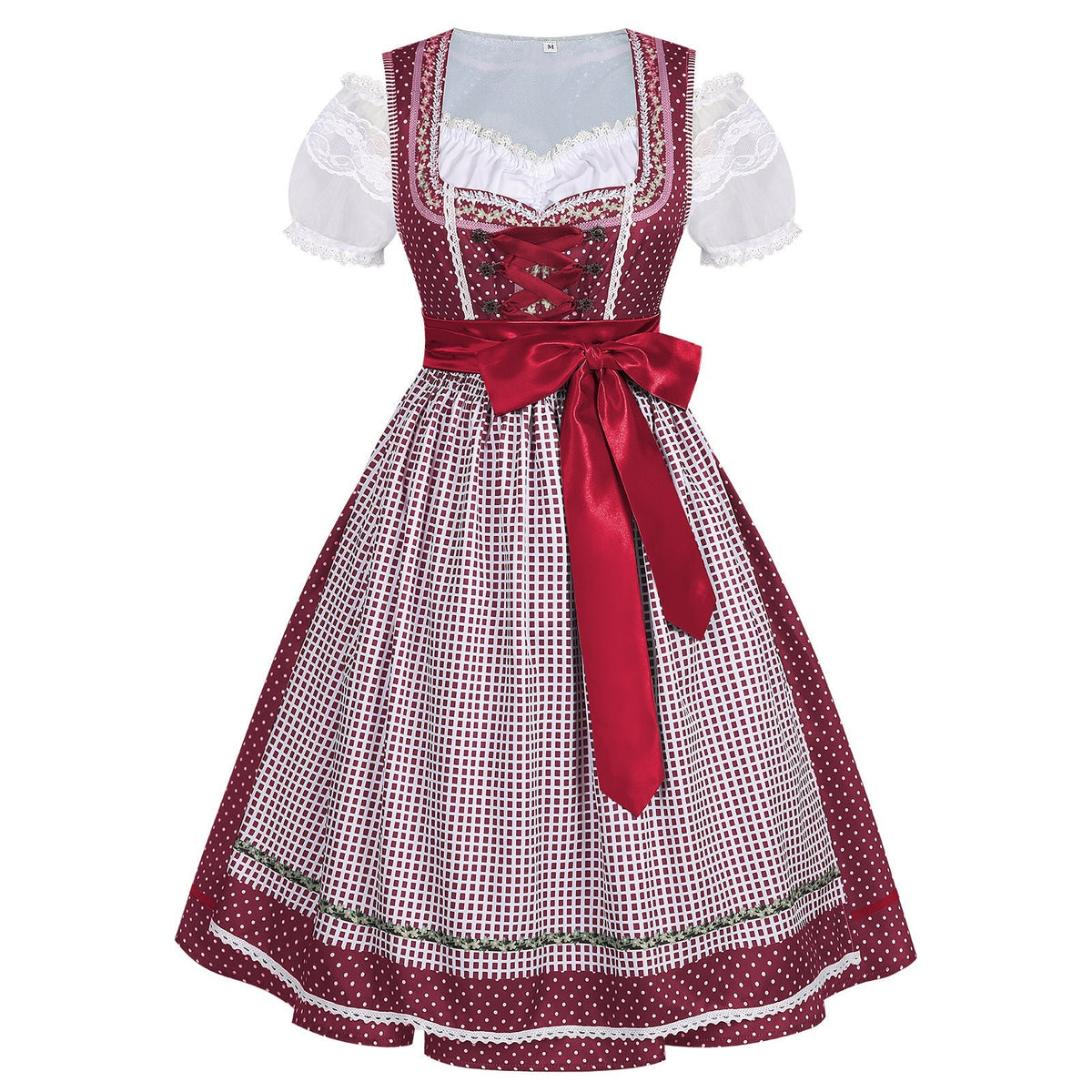 Damen Dirndlkleid mit Schnürung und Schürze