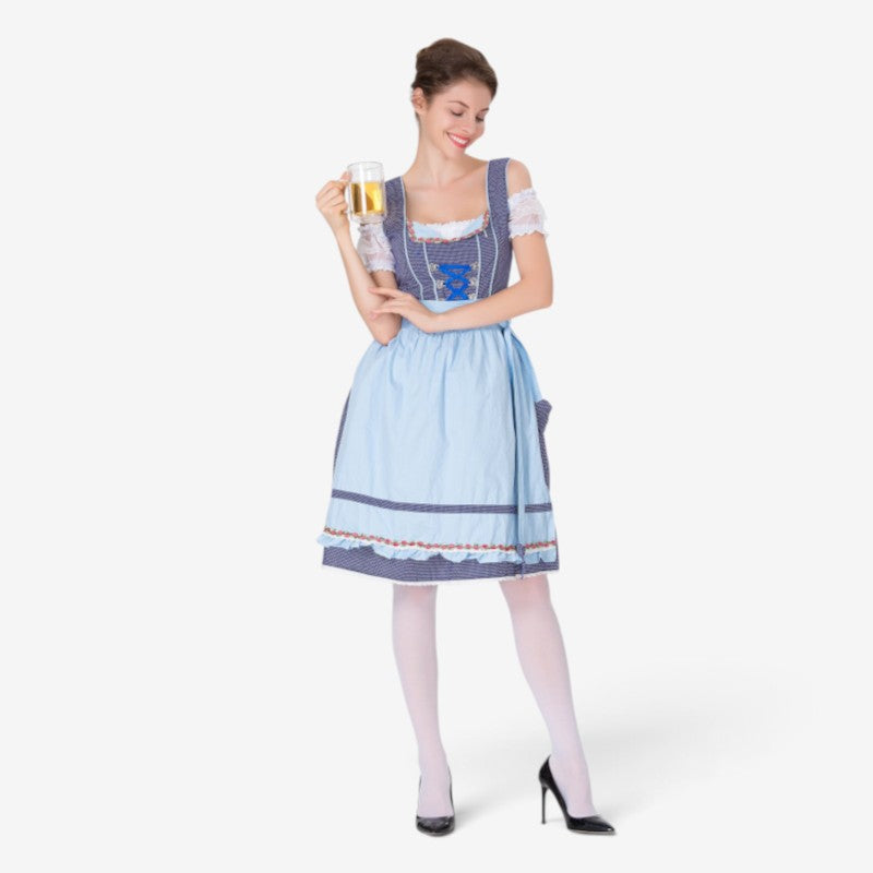 Damen-Dirndl mit gepunktetem Mieder