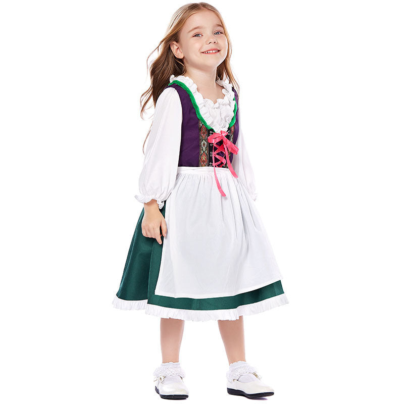 Dirndora - Damen Dirndl-Set 3-teilig mit Carmenbluse und Schnürung