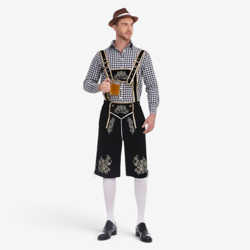 Kneeford - Trachtenlederhose Herren mit Barocke Stickerei