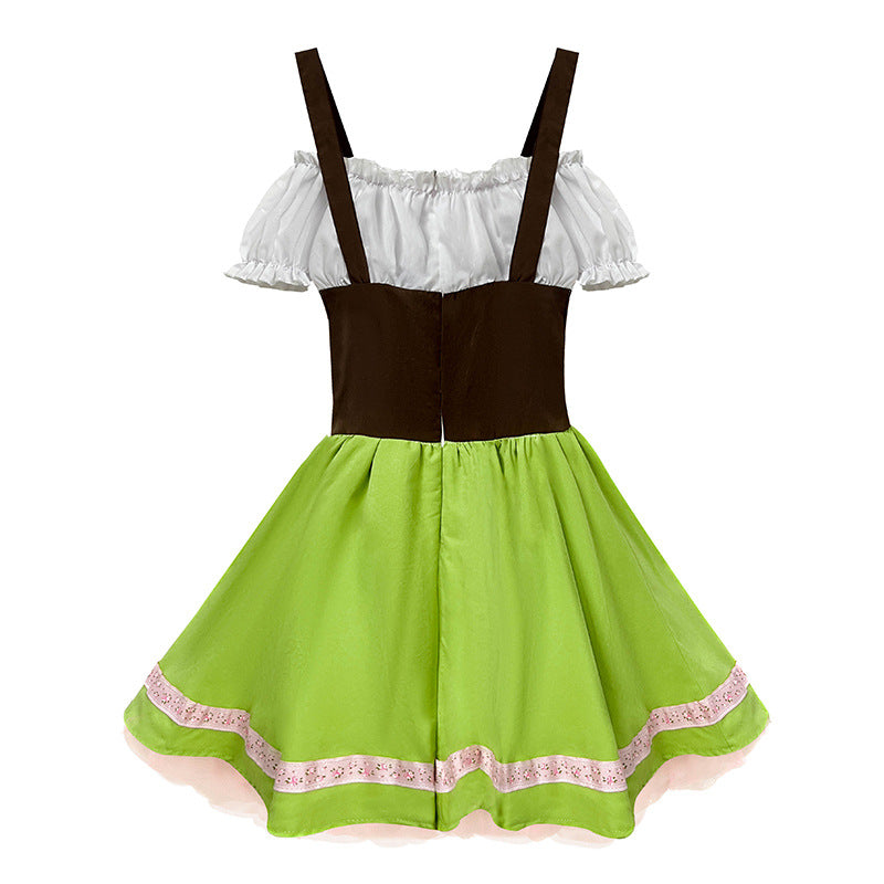 Heritex - Mädchen Dirndl mit Rüschenschürze, Carmen-Ausschnitt