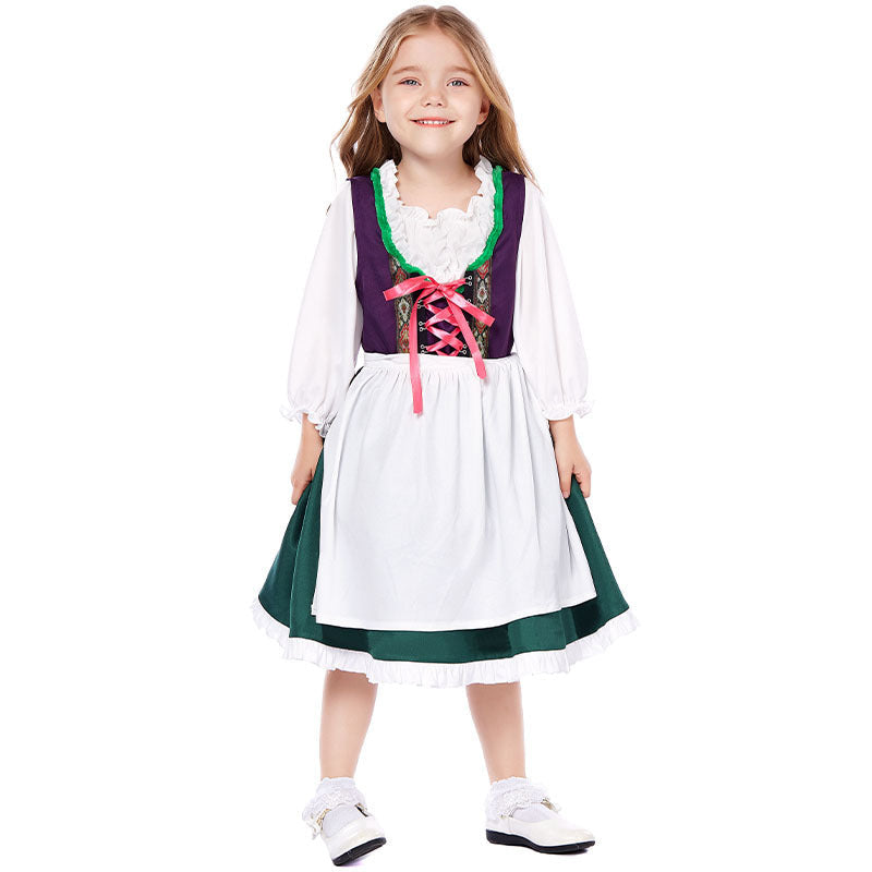 Dirndora - Damen Dirndl-Set 3-teilig mit Carmenbluse und Schnürung
