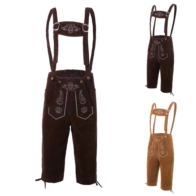 Herren-Lederhose mit Stickereien