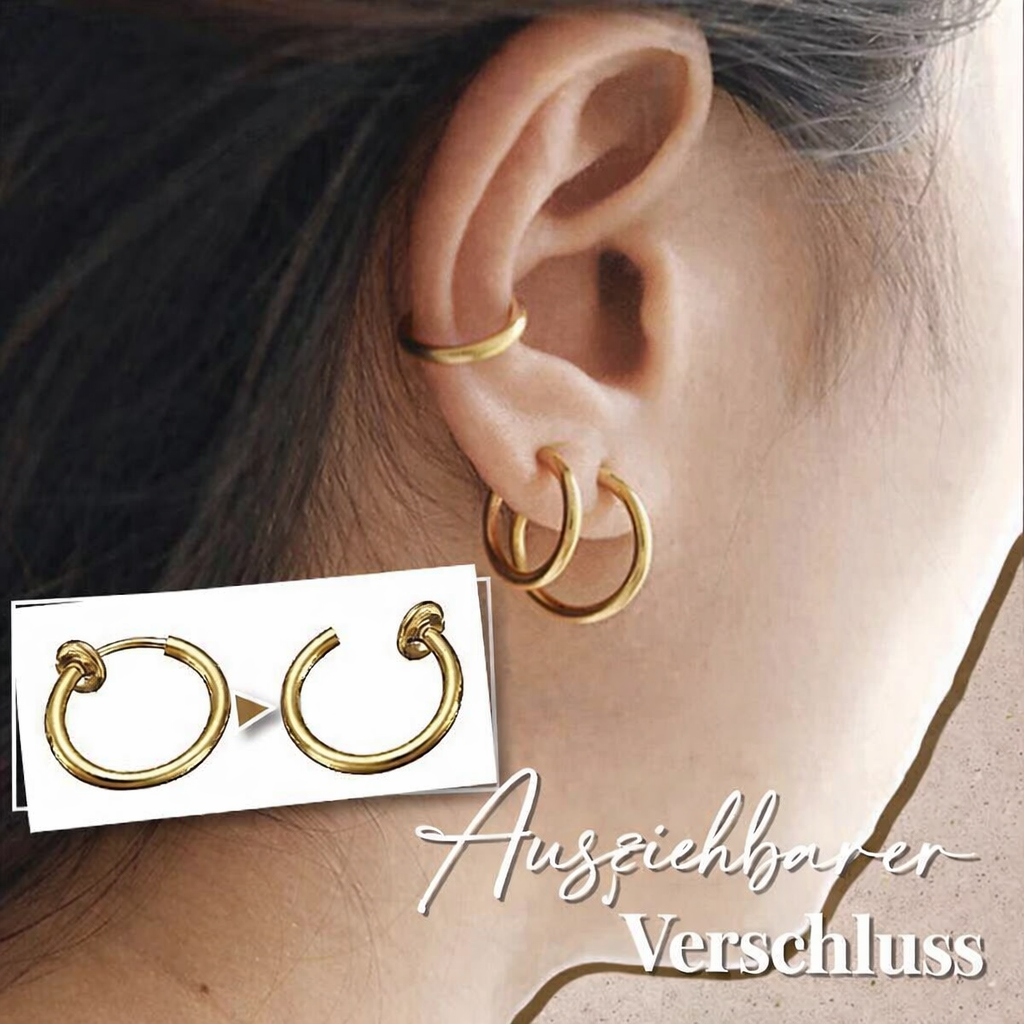 Ohrringe Ohne Piercing | Einziehbarer Verschluss | Bequem & Sicher | PierceFree