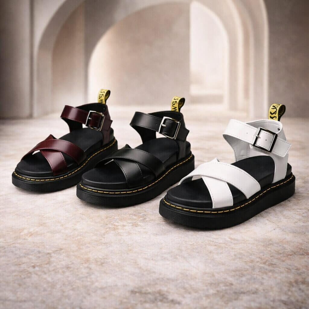 Orthopädische Sandalen mit Plateau | Plateau Sohle | Verstellbare Riemen | Solvanta