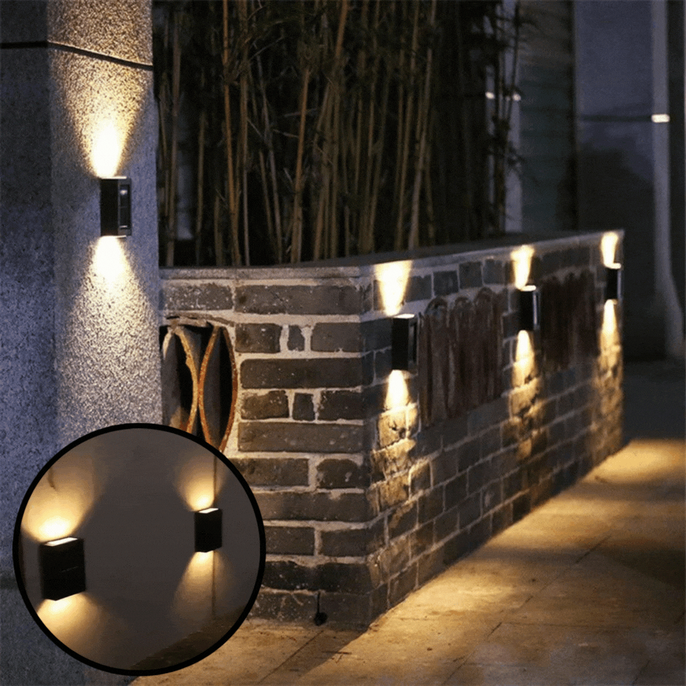 1+1 Gratis | Solaris - LED-Solar-Wandleuchte mit warmweißem Licht