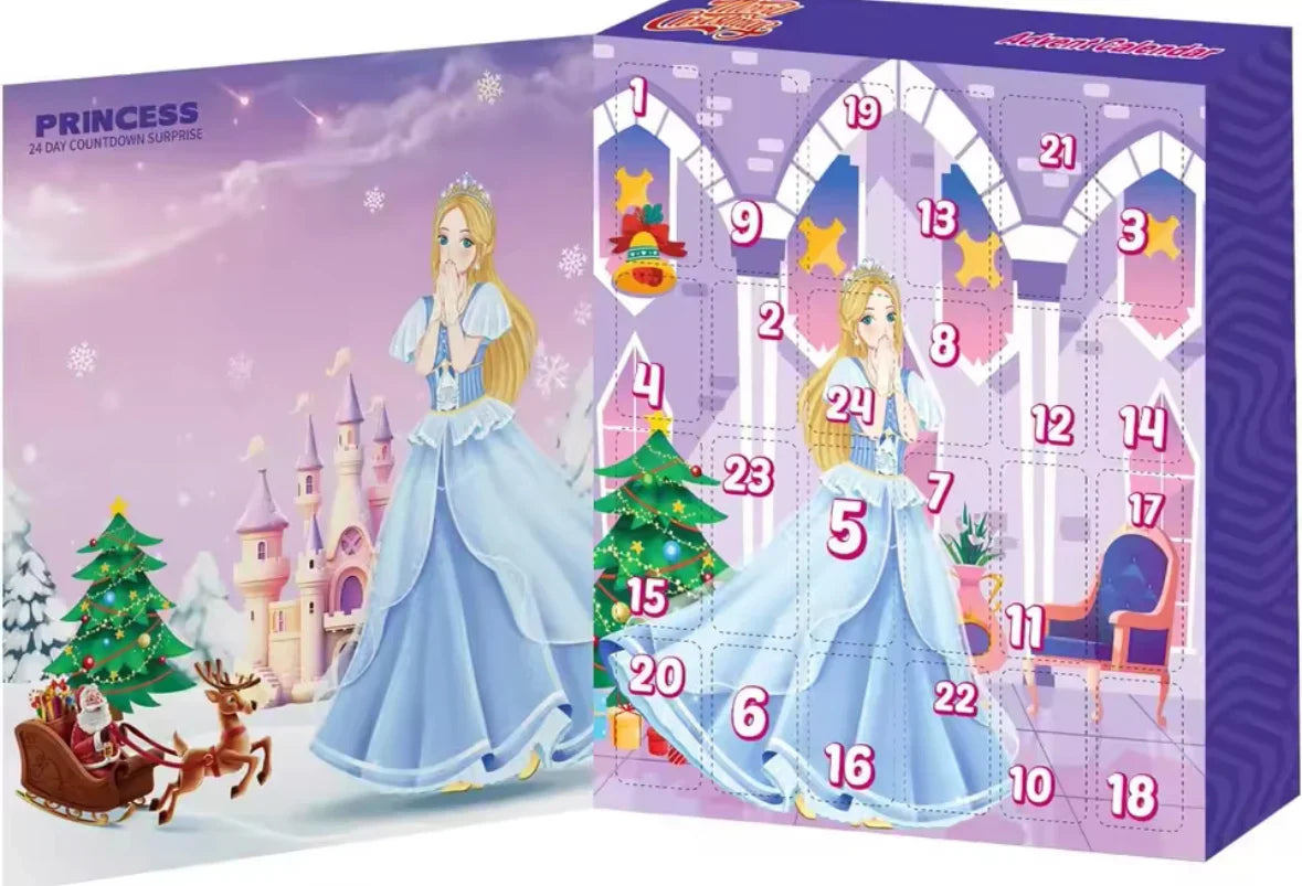 Prinzessinnen-Adventskalender mit 24 Puppen und Kleidern