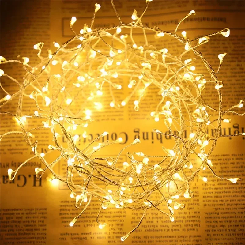 Cluster LED Lichterkette Silberdraht