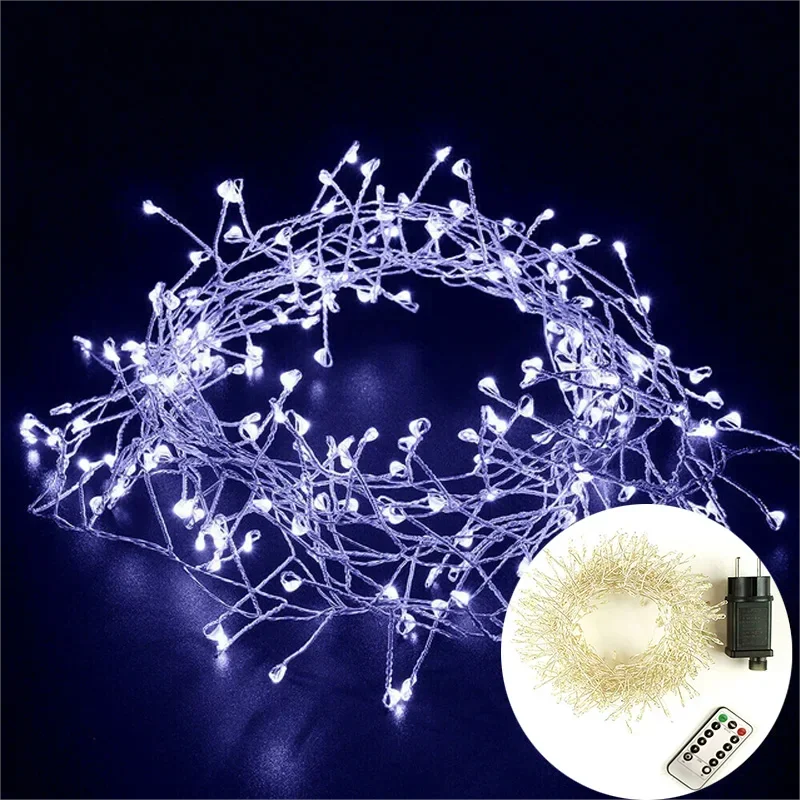 Cluster LED Lichterkette Silberdraht