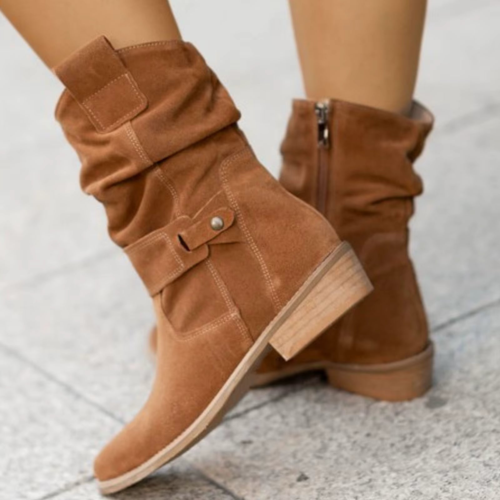 Damen Wildlederstiefel mit Komfortsohle
