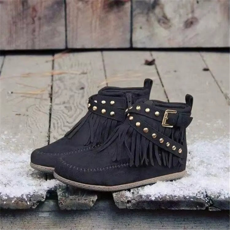 Damen Stiefeletten in Wildlederoptik mit Reißverschluss