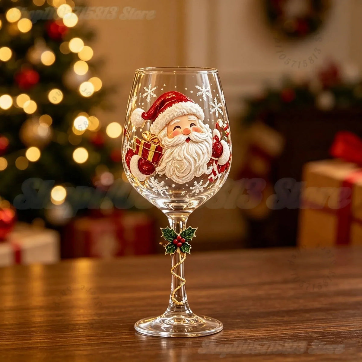 Festisip - Festliche Weihnachts-Weingläser mit Dekor
