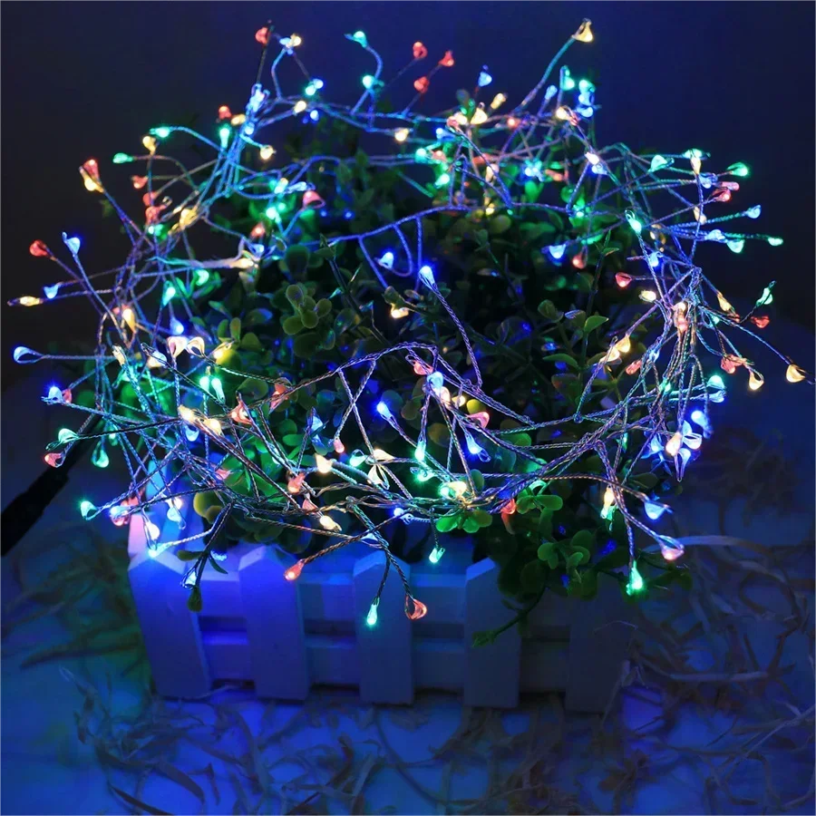 Cluster LED Lichterkette Silberdraht