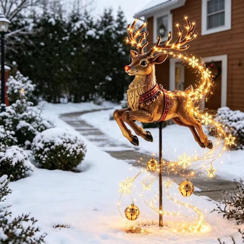 Clausglow - Solarbetriebene Weihnachtsdekoration mit fliegendem Schlitten