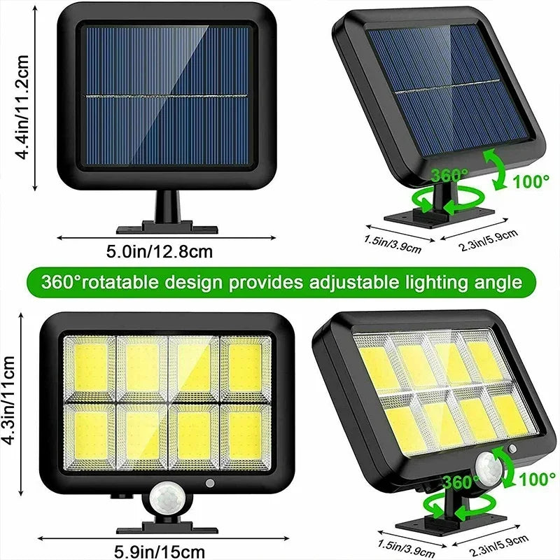 Solar Außenleuchte 100 COB LED mit Bewegungsmelder