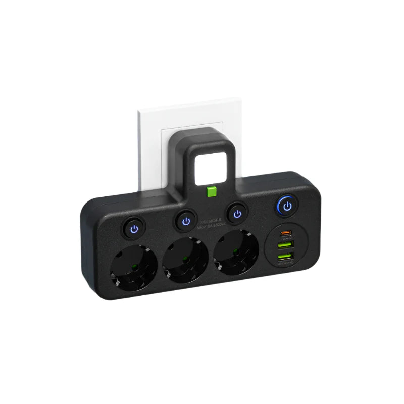 Mehrfachsteckdose mit USB und Typ-C Anschlüssen