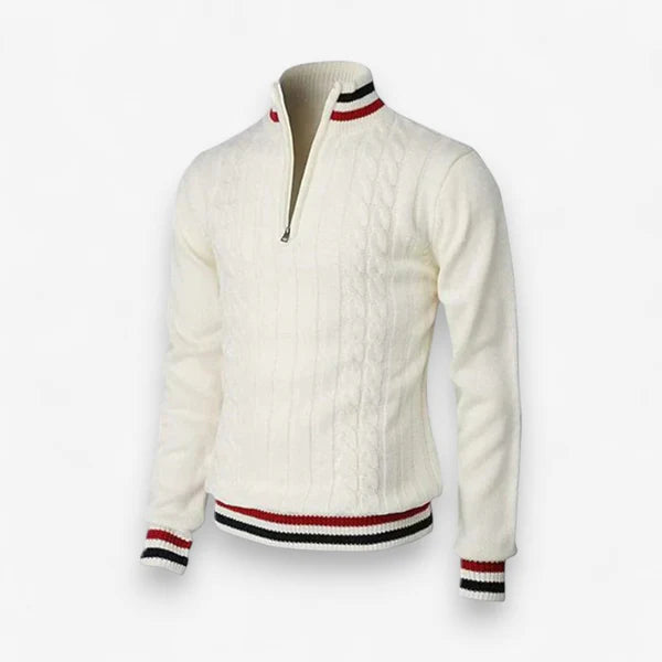 Maes – Slim-Fit Pullover mit Stehkragen und Reißverschluss