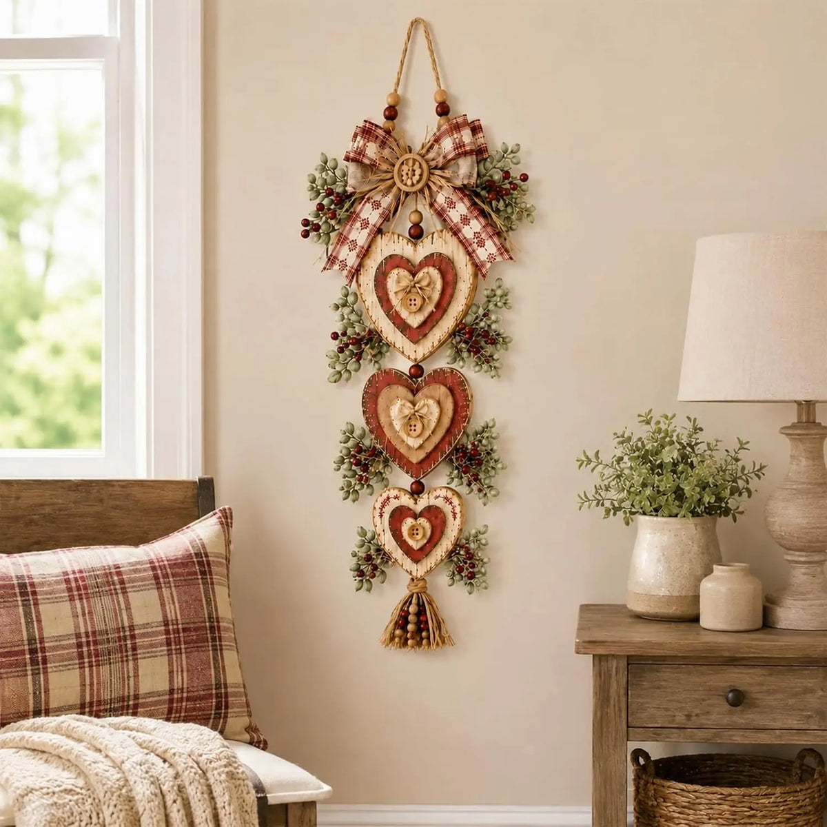 Heartglow - Vintage Hängedekoration mit Herzdesign und LED-Licht