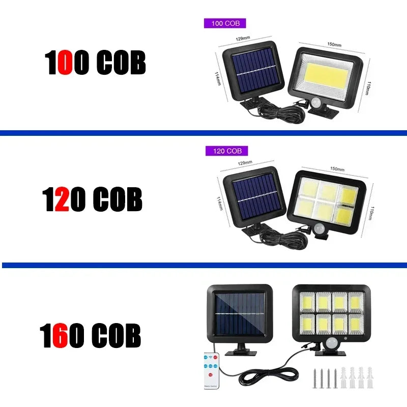 Solar Außenleuchte 100 COB LED mit Bewegungsmelder
